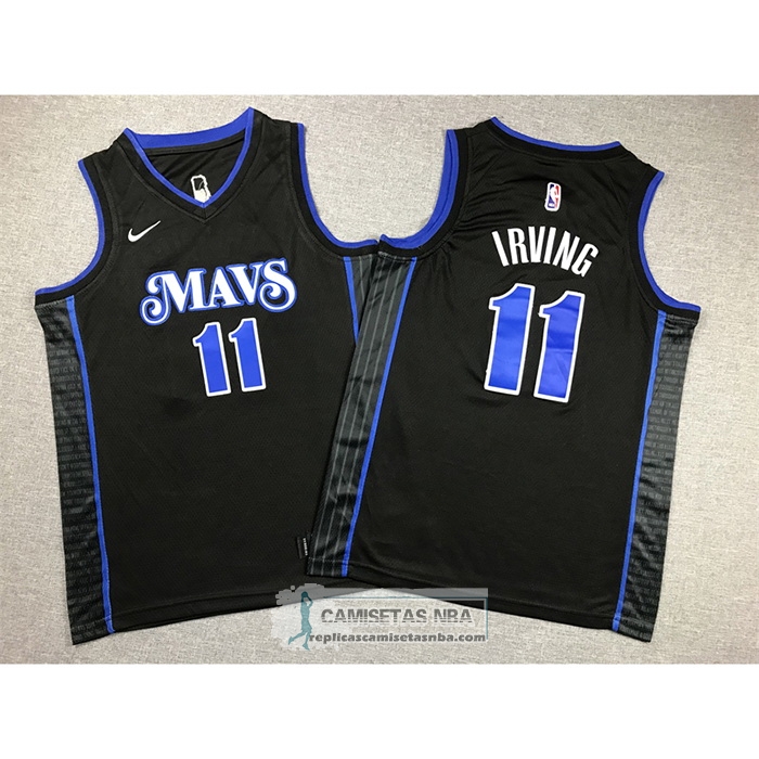 Camiseta Nino Dallas Mavericks Kyrie Irving NO 11 Ciudad 2023-24 Azul